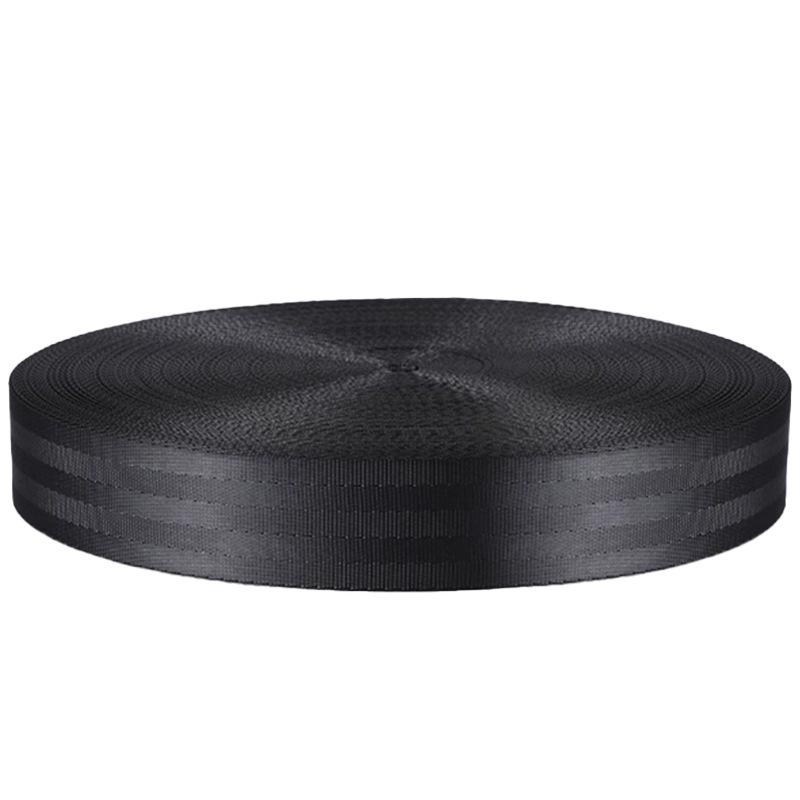 

Black Nylon Safety Car Seat Belt Strap Accessory Black * 2cm (1 roll 50 yards)