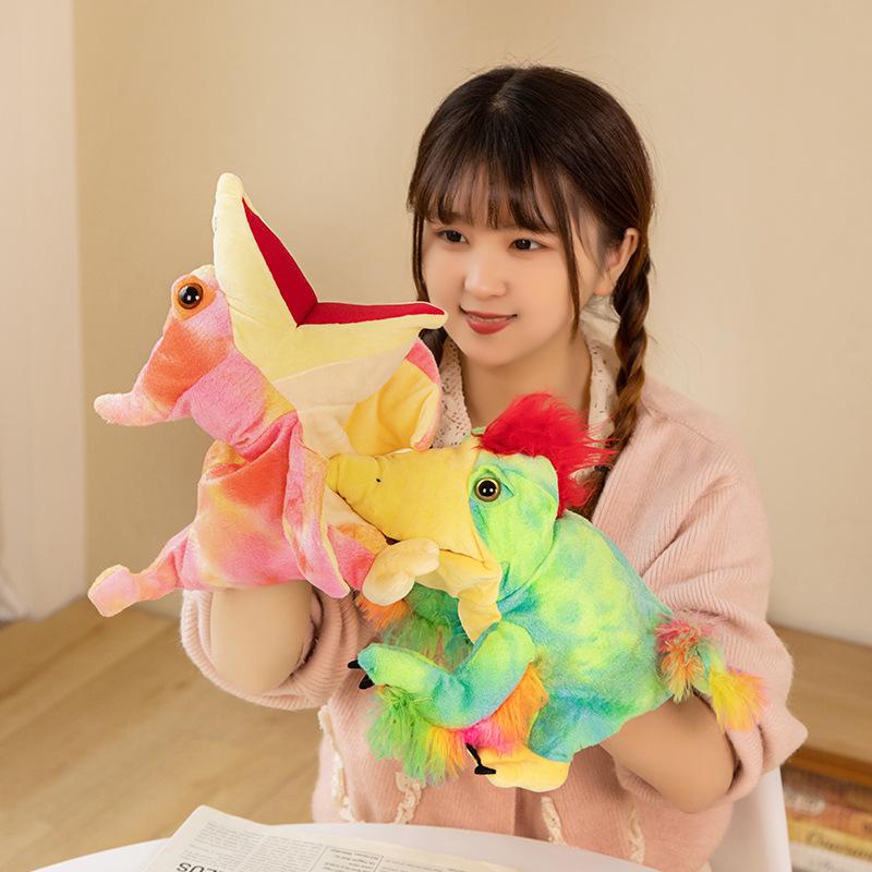 Open-mouthed Dinosaur Hand Puppet Plush Toy Tyrannosaurus Rex Stegosaurus Ventriloquist Hand Puppet Kindergarten Stage Performance Props