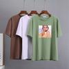 Hirsionsan Kawaii Graphic Printed T Shirts Women Summer Plus Size Harajuku Cotton Tees Oversized Casual Short Sleeves Female Top