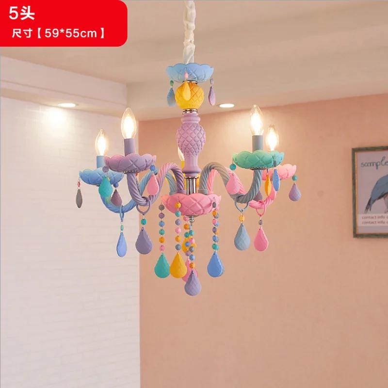 

Детская радужная люстра дизайнерские макаронные светильники светодиодные свечи детская спальня комната принцессы Warm White