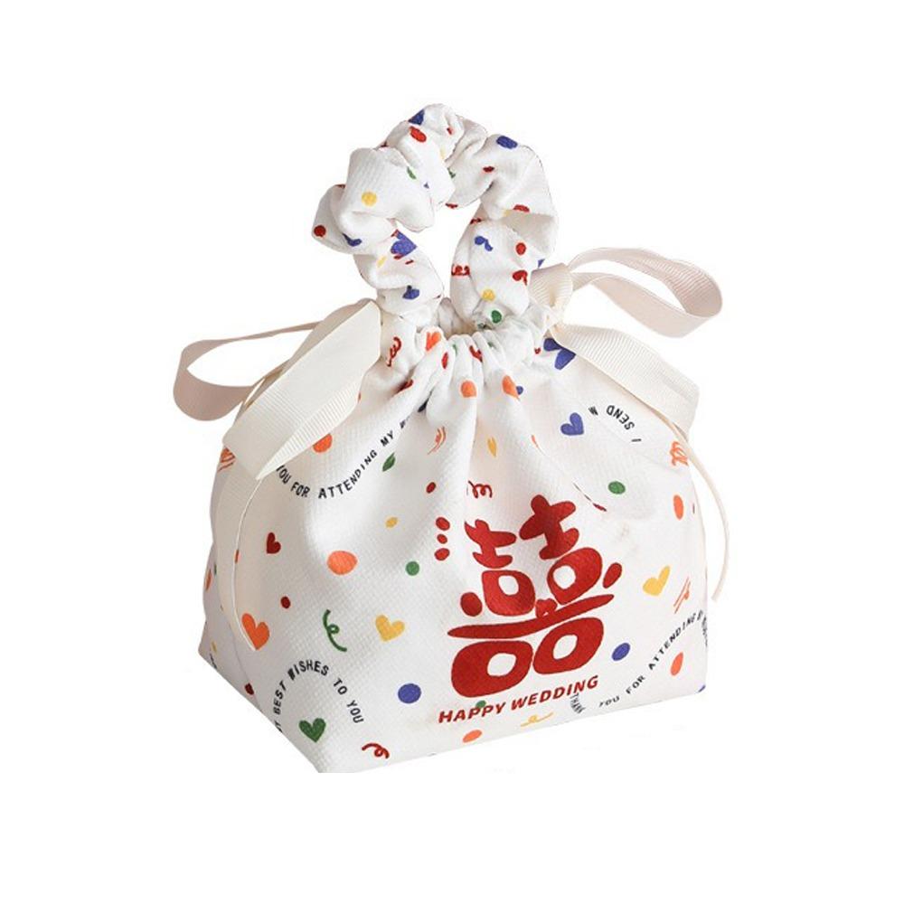 

Portable Gifts Packing Bag Handheld Festive Sugar Bag Fashion Candy Drawstring Bag Wedding Events S белый