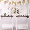 Sinais de Cadeira Flecha para Ele e Ela Decoração de Casamento Decoração de Casa Conjunto de Compensado de 4mm Rústico Vintage Adereço para Fotos Placa de Porta de Banheiro Marrom