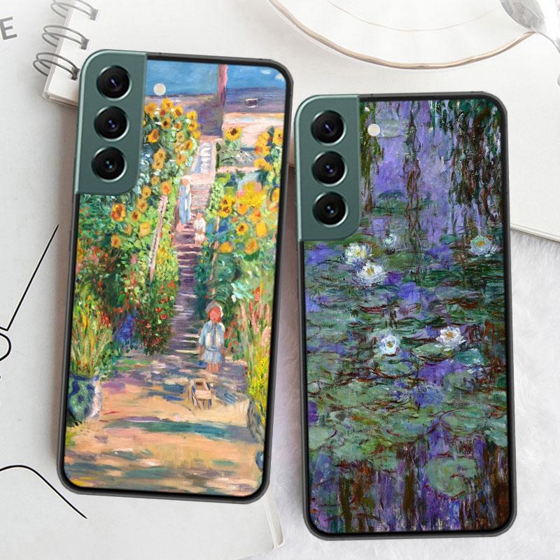 Claude Monet Garden Lotus Bridge Phone Case For Samsung A02 A03 A03S A04 A04S Galaxy A55 A35 A25 A15 S10 Lite A9 A8 A7 A6 Plus A