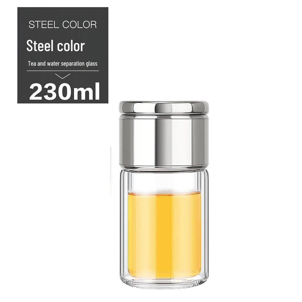 Mini Teacup with Double Layer Insulation and Tea-Water Separation – Portable Travel Glass