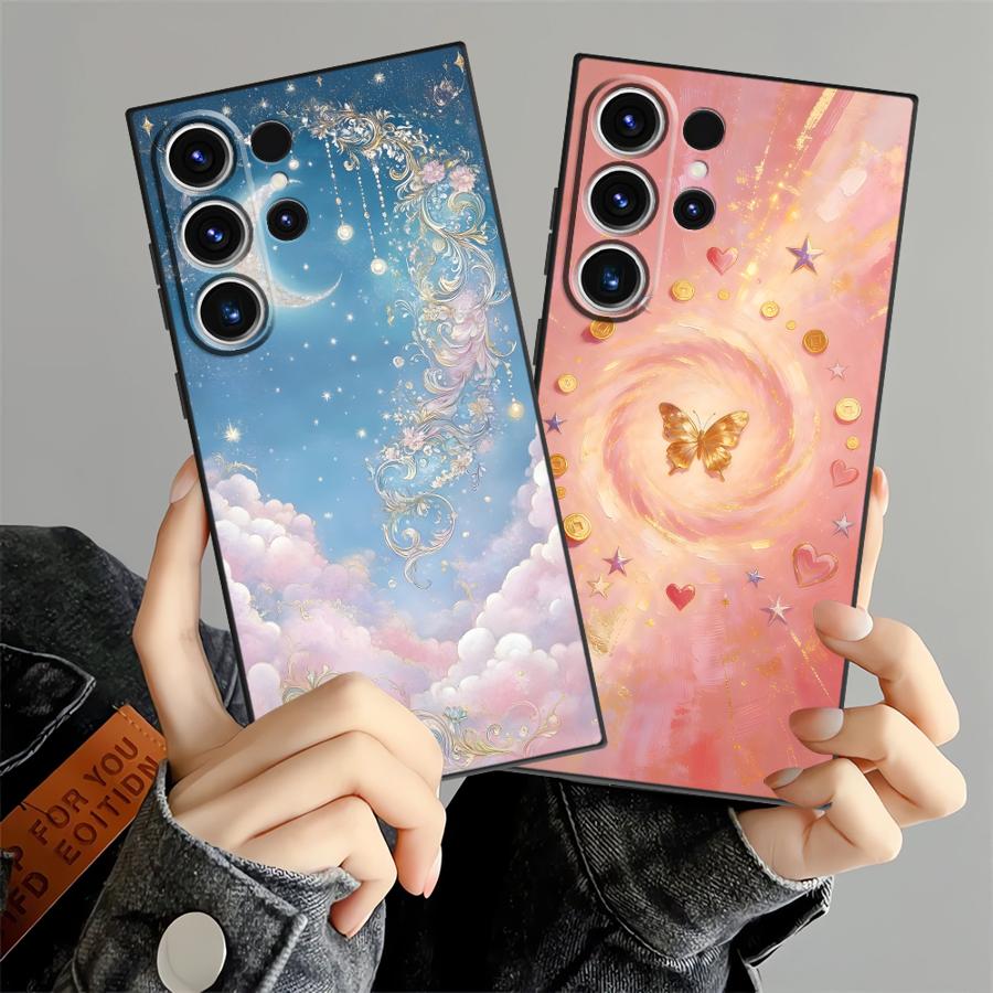 Simple Butterfly Pattern Funda Phone Cover Case for Samsung Galaxy S26 Ultra S10 S9 S20 Ultra S25 Plus S24 S23 Note 20 8 9 10
