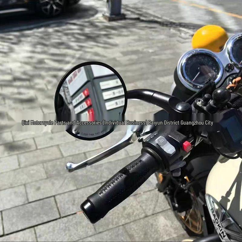 Retro Motorcycle Metal Rearview Mirror with Large Field of View for Electric Vehicles