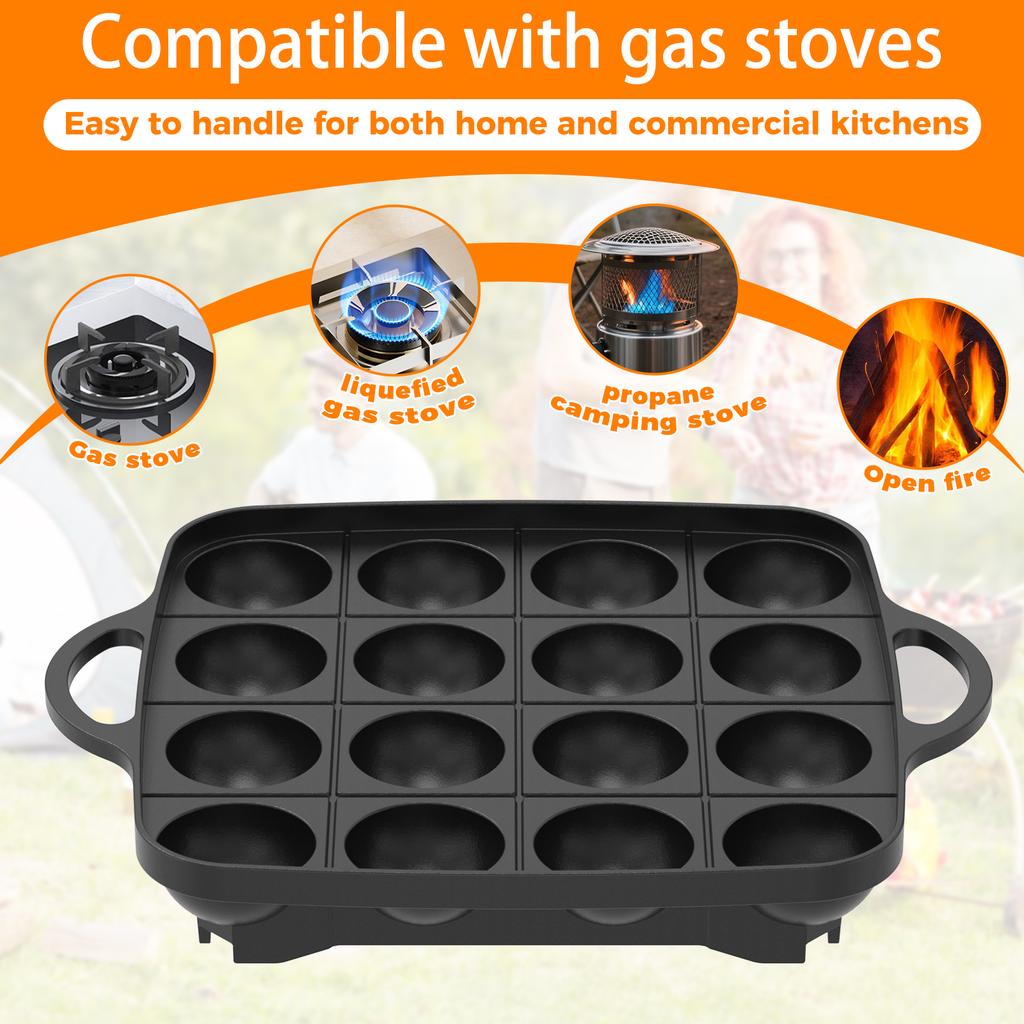 7/16 Otworów Patelnia do Gotowania Ciasta Żeliwna Patelnia do Omletów Patelnia do Takoyaki Garnek do Gotowania Śniadaniowy Patelnia do Jajek Forma do Ciasta Naczynia Kuchenne Naczynia Kuchenne