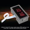 Red 4 Digit LED Motor Tachometer RPM Speed Tester Meter   NPN Hall Proximity Switch Sensor(Red 4