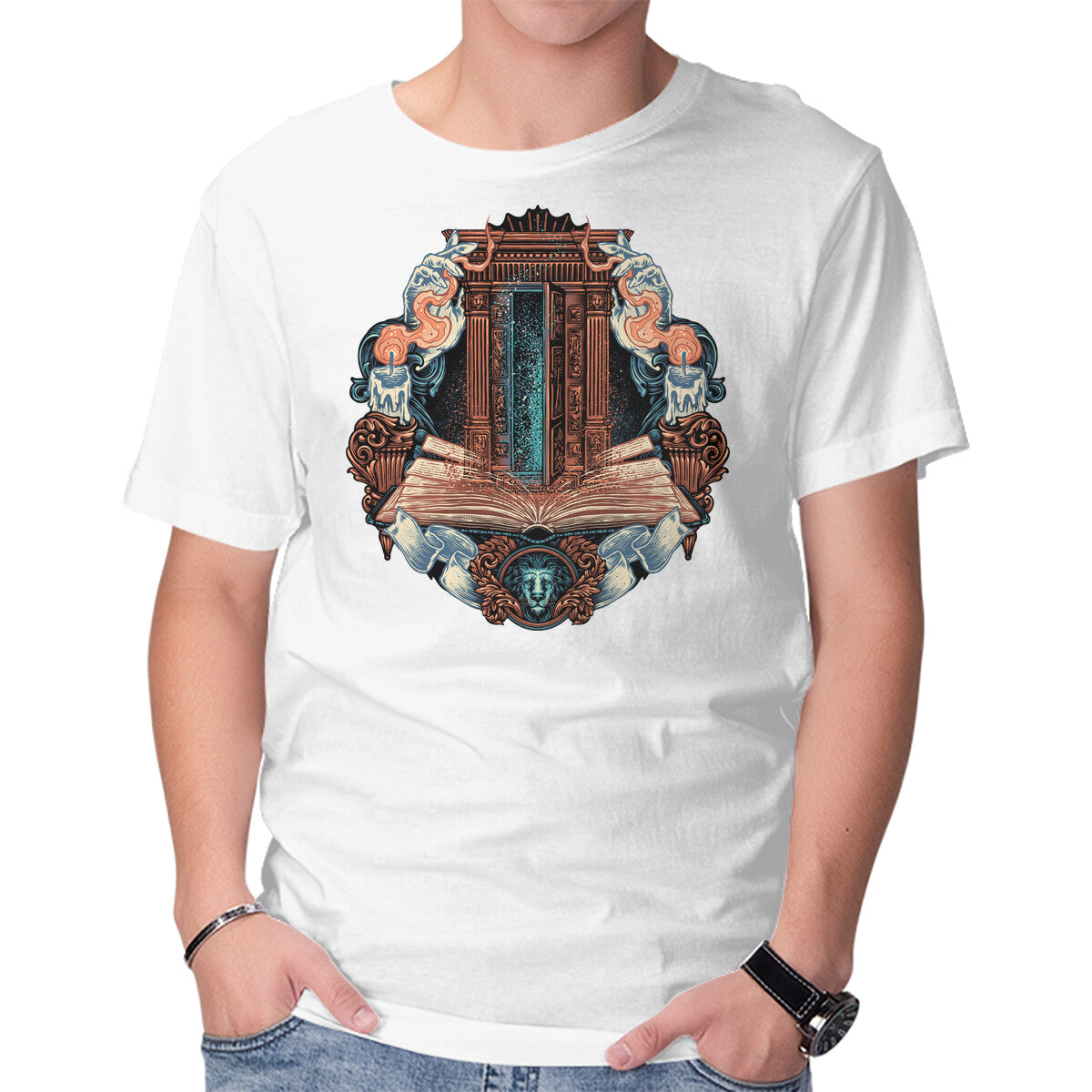 Unisex Crew Neck T-Shirt Story Of Witches And Hope Graphic Short Sleeve Casual Tee L
