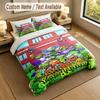 Custom Name Text Bedding 3Pcs Set,Plants Vs. Zombies 1 Duvet Cover 2 Pillowcases Soft Bed Linen For Gift