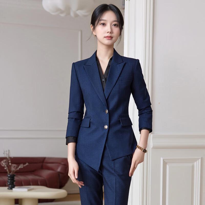 Tluoman knitterfreies Damen-Blazer-Anzug-Set