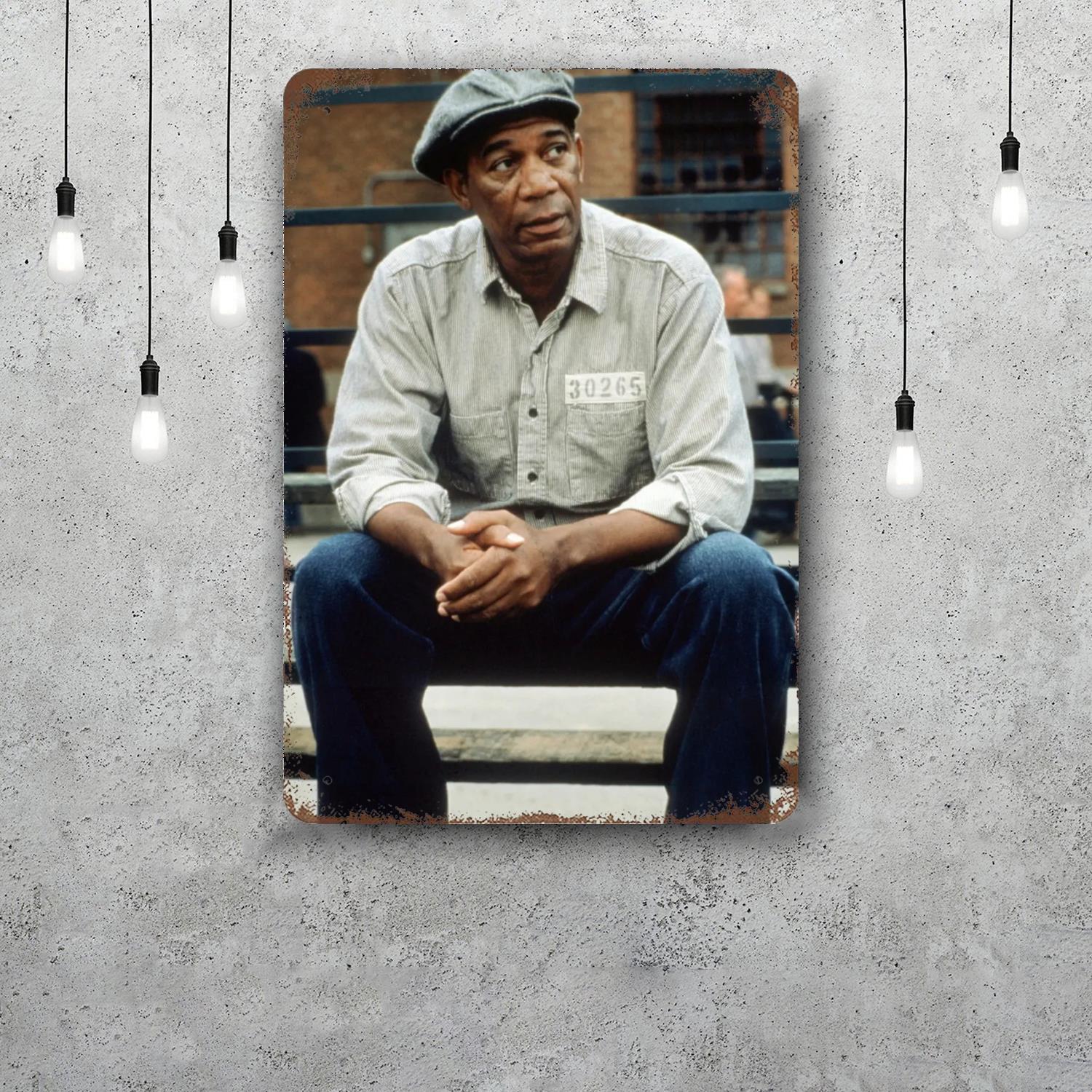 

de niro morgan freeman Decor Poster Vintage Tin Sign Metal Sign Decorative Plaque for Pub Bar Man Cave Club Wall Decoration 20x30cm（7.8x11.8inch）