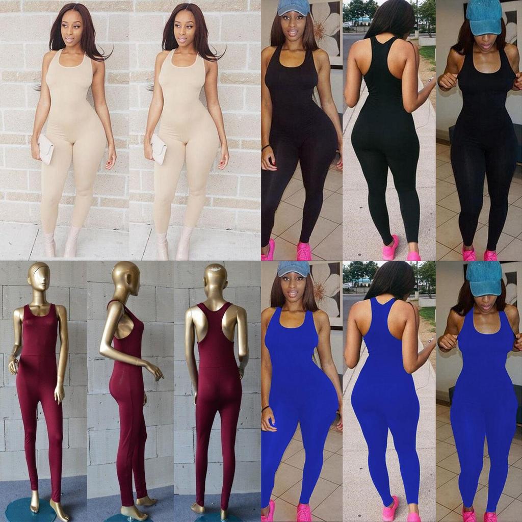 Us Sexy Women Casual Sleeveless Bodycon Romper Jumpsuit With Elegant Long Pants