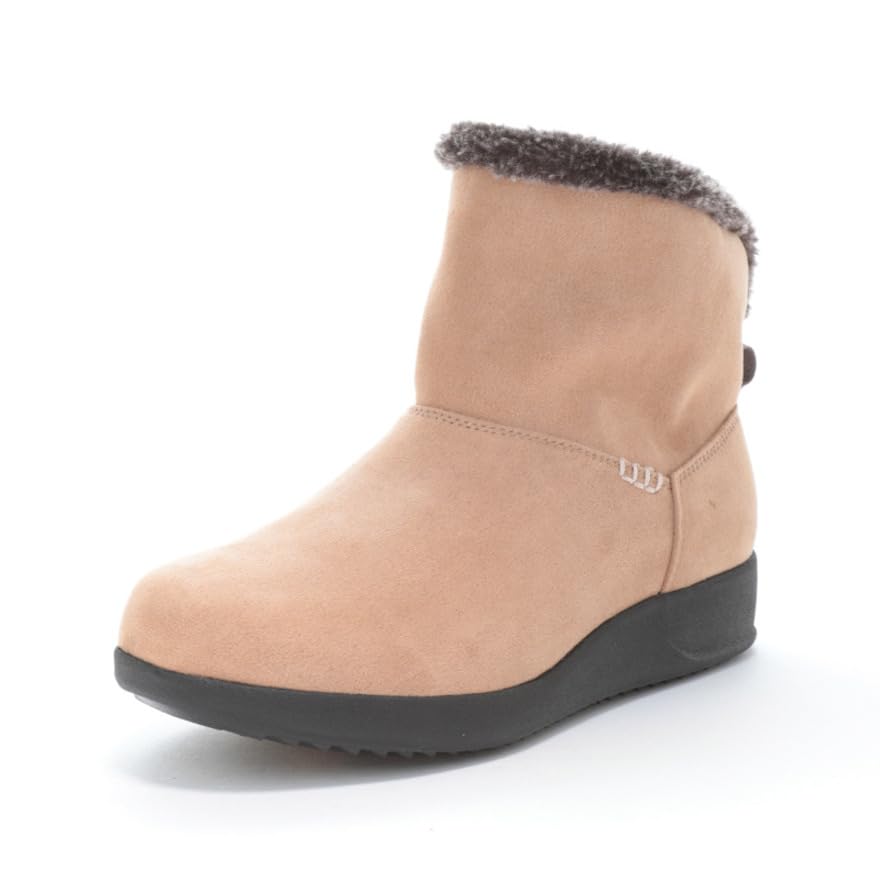 EVE Snow Cold Function Size Cm Women's Boots, Weather, Waterproof, Non-Slip, Grip, Hands-Free, FGL112, Beige, 24.5