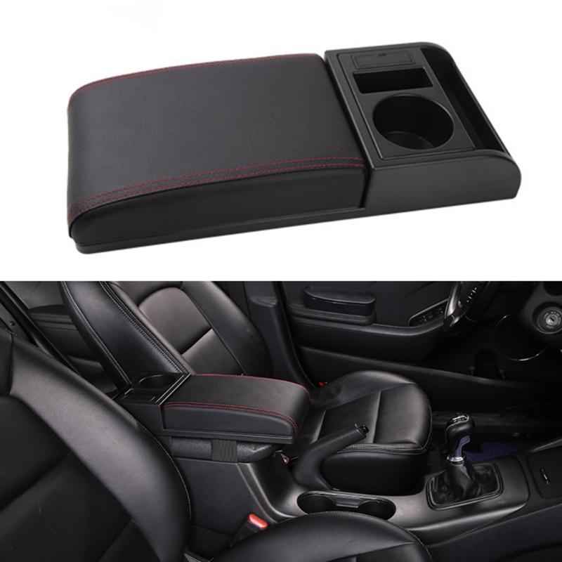 Universal Center Console Armrest Cushion for Vehicle SUV Auto Breathable Pad Seat Elbow Support with Storage Compartment