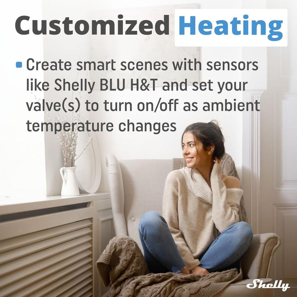 Thermostat Shelly SHELLY BLU TRV Weiß