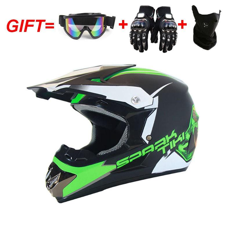 Full Face ATV Helmet Adults With Visor Mask Gloves DOT Certified ABS Off-Road Dirt Bike Motorcycle