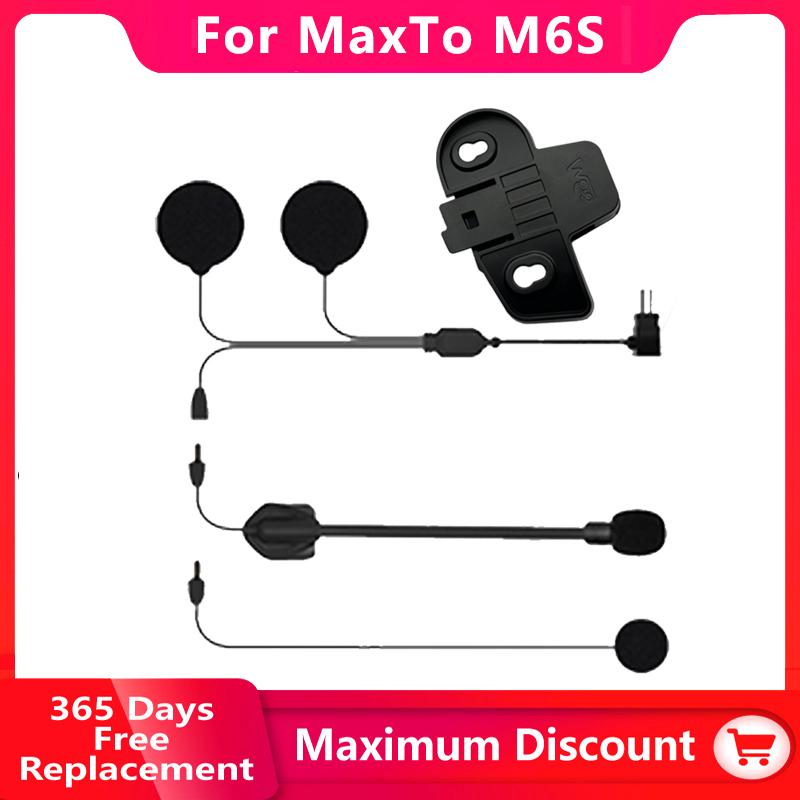 

Maxto M6S Motorcycle Helmet Headset Intercom Bracket Mount Base Holder + Dual Microphone Earphone for Maxto M6S