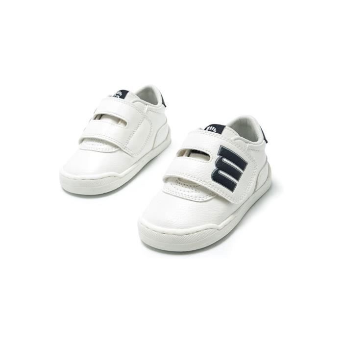 Chaussures Courtes - Mustang - USAIN - Blanc/Navy - Enfant - Lacets - Plat