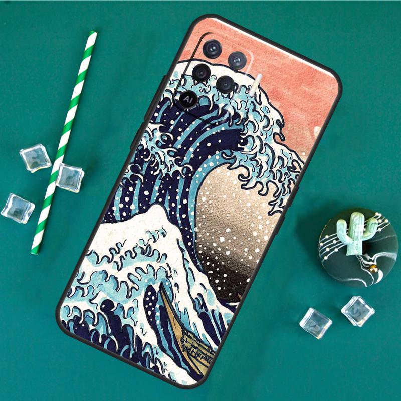 The Great Wave off Kanagawa Phone Case For Oppo A18 A38 A58 A78 A98 A40 A60 A80 A91 A15 A17 A74 A94 A54 A57S A16 A76 A96