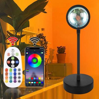 Smart Remote Controlled Color-Changing Sunset Lamp - Perfect for Atmosphere and Live Broadcasts with Rainbow Effect