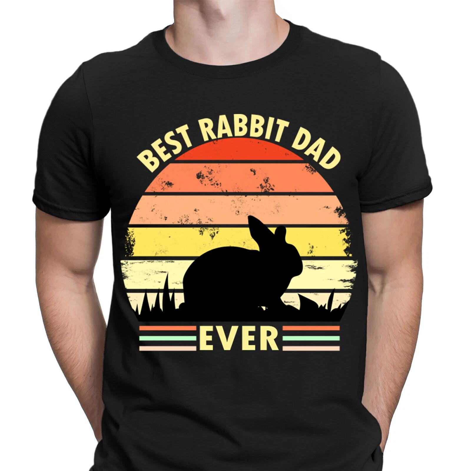 

Best Rabbit Dad Ever Fathers Day Gift Funny Retro Mens T-Shirts Tee Top #NED 2XL