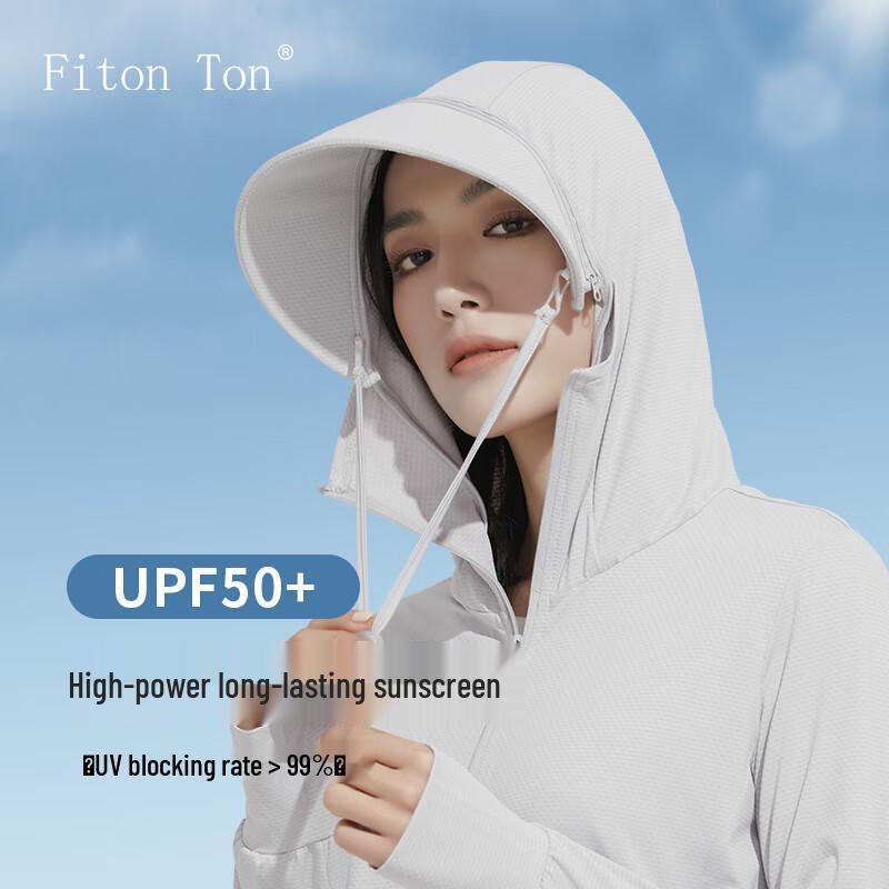 FitonTon Women s UPF50+ Hooded Sun Protection Jacket XL