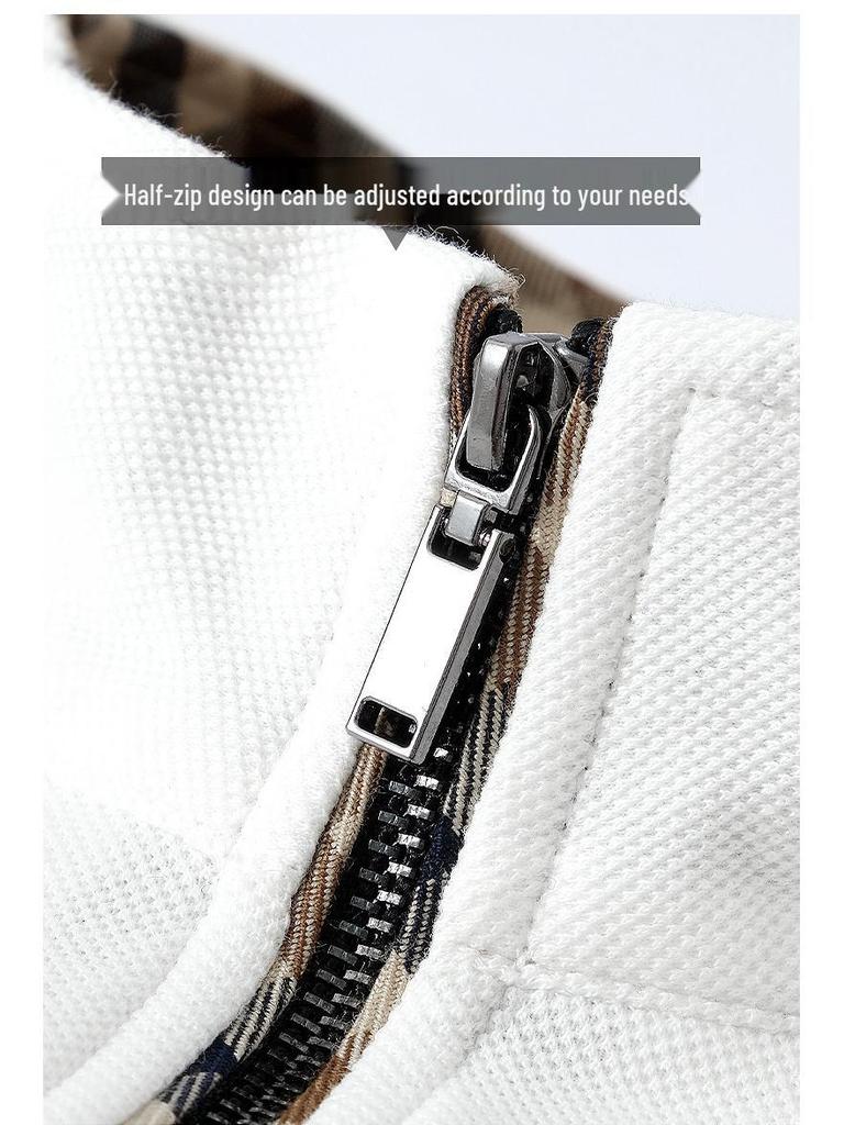 Men's Autumn/Winter 2025 Python Dragon Embroidered Long Sleeve Half-Zip Stand Collar Casual Top