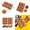 6Cavity Halloween Pumpkin Mold Fondant Silicone Mold DIY Cake Pastry Baking Mold X3UC