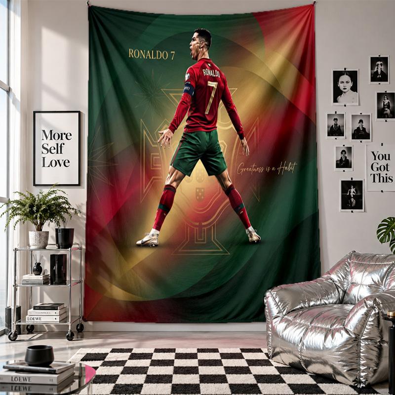 Cristiano Ronaldo Wall Tapestry Home Decor Wall Hanging Cloth for Bedroom Living Room Background