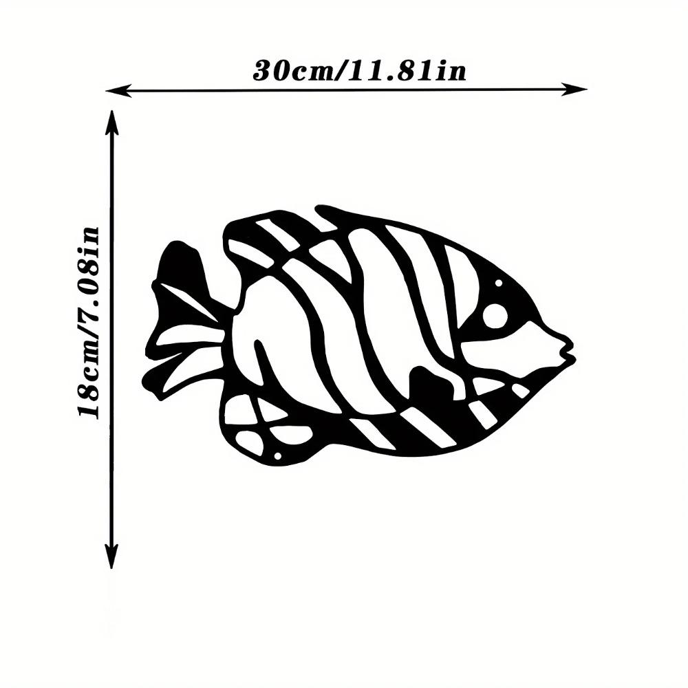 1-teilige Meeresfisch-Metall-Wandkunst - Stilvolle Dekoration für Wohnzimmer, Schlafzimmer und Außenbereiche | Elegantes Metall-Wandbehang
