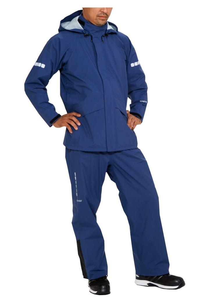 AP2500 Rain Meister Professional Rain Suit with Storage Bag [MAEGAKI] Gore-Tex® (Navy, L)