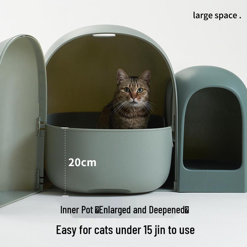Mochi Fully Enclosed Extra Large Cat Litter Box – Odor-Proof, Anti-Splash Hallway Style