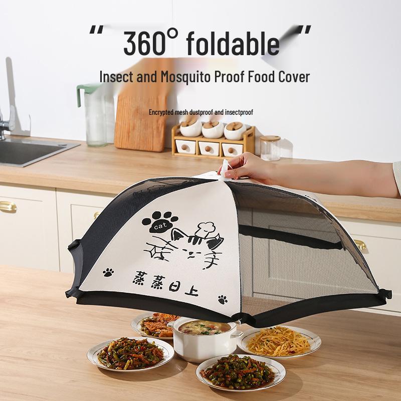 Large Foldable Food Cover - Dustproof, Insectproof, Flyproof, New Style Umbrella for Dining Table