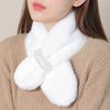 83x13cm Thickened Warmth Scarf Comfortable Pearl Design Fur Collar Solid Color Accessories Neckband Versatile Multi-Color