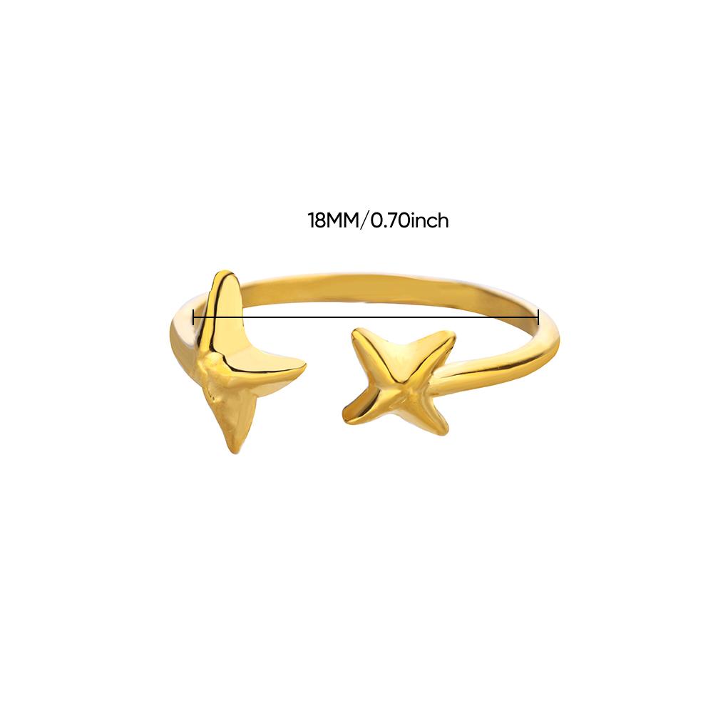 

Free Shipping Cute Star Open Ring for Women Stainless Steel Gold Color Starfish Popular Ring New Fashion Zircon Acceessory Gift