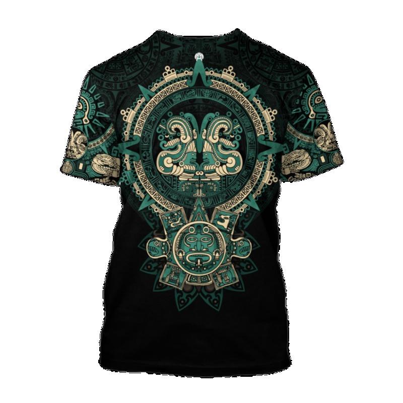 Summer Trend Harajuku Mexican Aztec Quetzon Men's Casual T-shirt Street Fashion Classic Retro O-neck Loose Senior 3D Printed Top