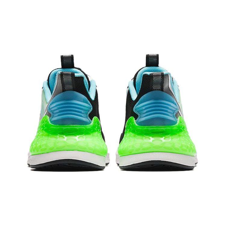 Anta Kids Knob Shock Absorption Wear-Resistant Breathable Low-Top Running Shoes Kids Running Shoes Black White Green A312425519-1