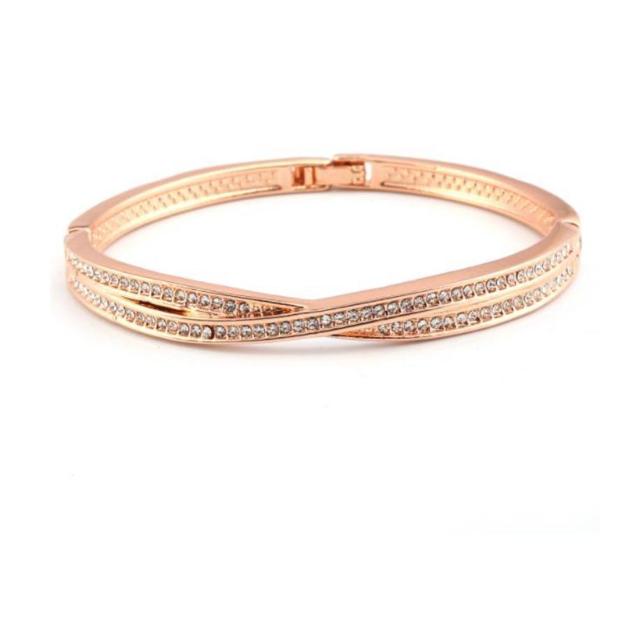 JMXD-Simple and Stylish Full Diamond Cross Bracelet Women's Bracelet Jewelry Rose Gold