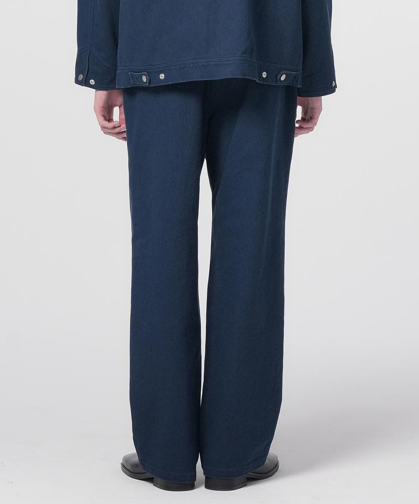 Honguseong Washed Twill Cotton Trousers_Navy