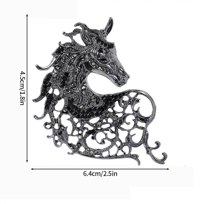 Creative Rhinestone Horse Brooches Party Favors  Animal Lapel Pins Horse Head Brooches  Chinese Latest Year Couple  Present