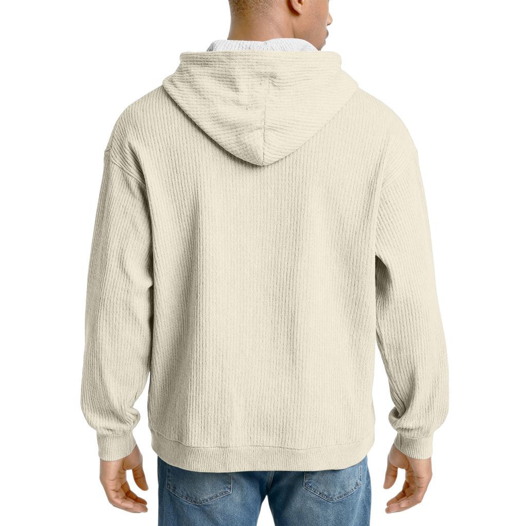 Men's Knit Hooded Sweatshirt Casual Long-Sleeve Sweatshirt