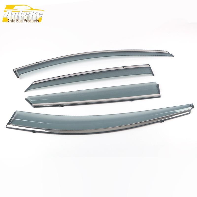 Santa Fe Rain Guards: 3D Stainless Steel Bright Strip & Deflector Decorative Sticker for Huatai 15 Models.