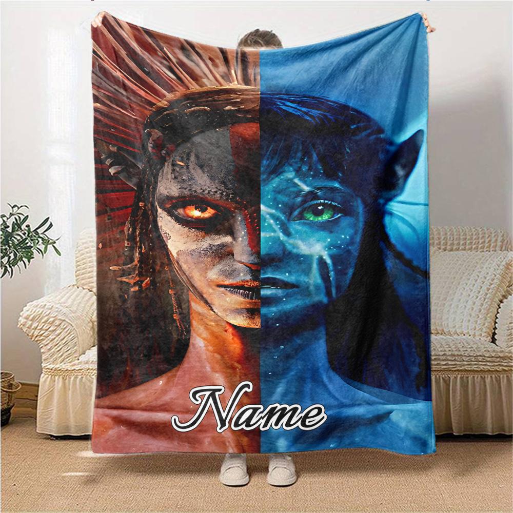 Custom Name Fiery Warrior'S Crown Party Blanket For Couch Bed Plush Cozy Fuzzy Blanket Super Soft Warm Blankets For Fall And Winter 0916281