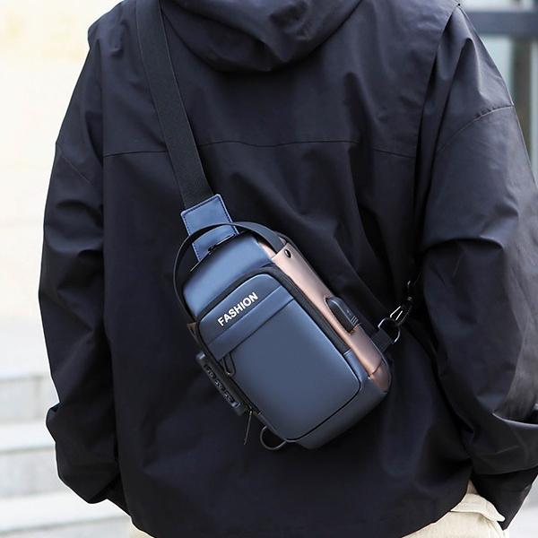 Diagonal Bag Men's Advanced Chest Bag Outside Waterproof Shoulder Backpack Portable Mobile Phone Passport Bag