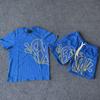Synaword Men's Trendy American Foam Letter Print T-Shirt & Shorts Set