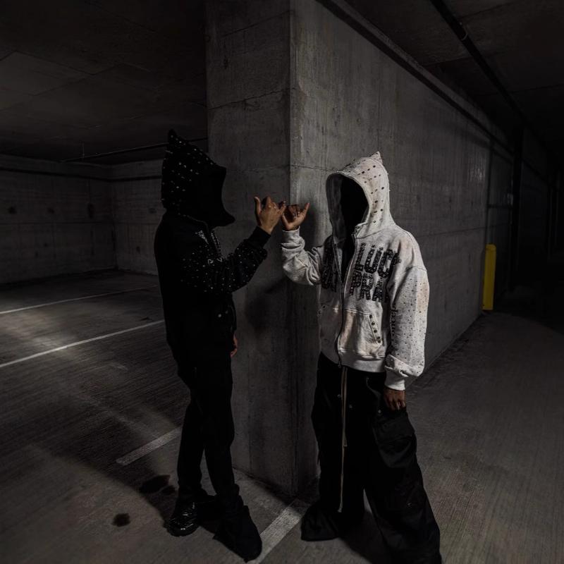 European and American niche letter men's and women's loose street hip-hop hooded sweatshirt