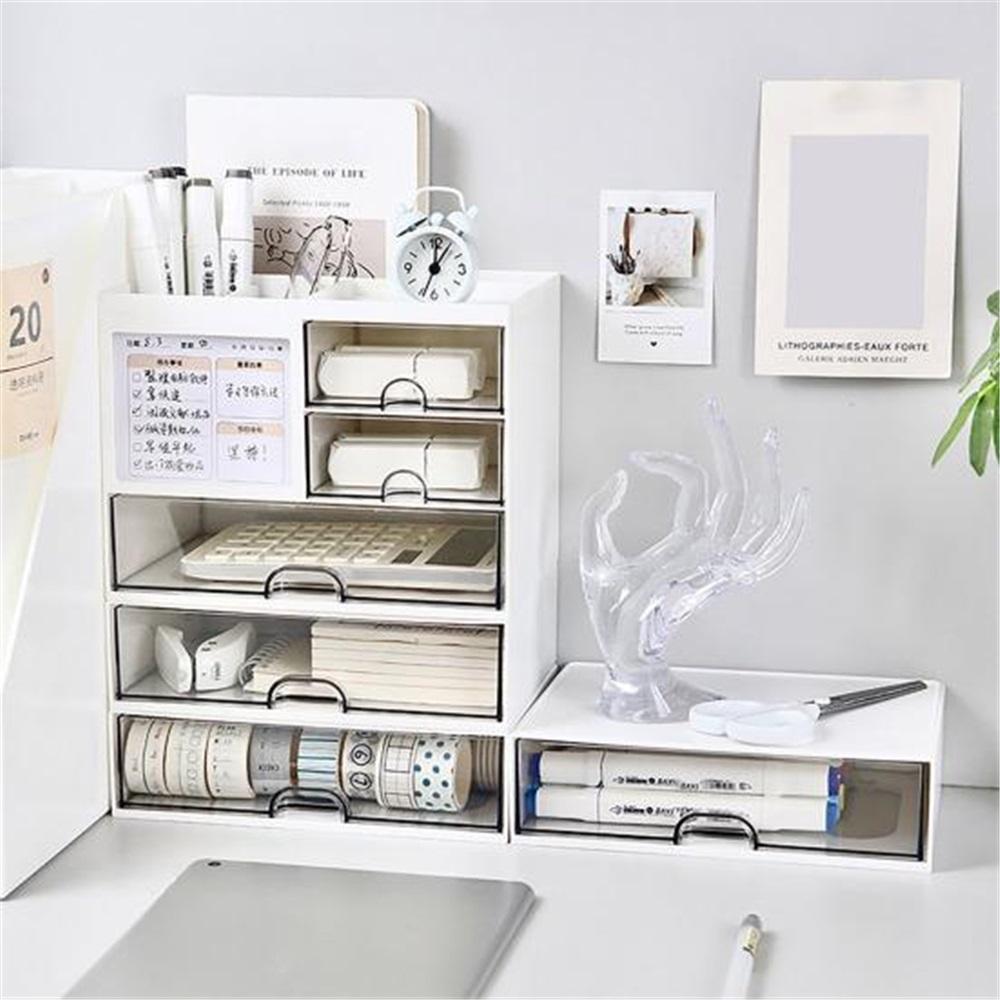 Multifunkční stolní organizér Zásuvková krabička s držákem na pero Velkokapacitní úložný organizér na stůl s mnoha přihrádkami