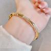 European and American heavy industry style personalized jewelry, low-key luxury stacked wind bracelet, diamond-encrusted zircon bracelet