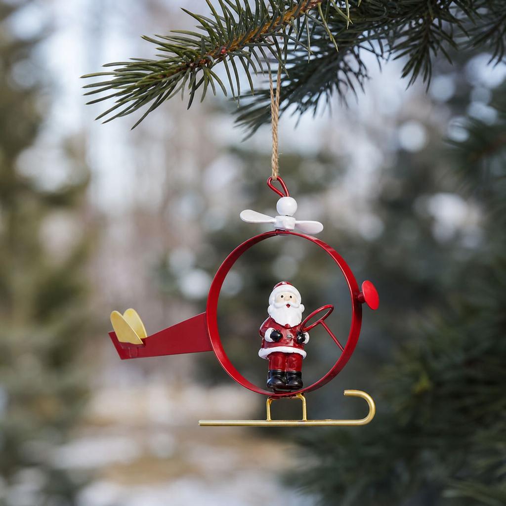 Christmas Airplane with Hanging Ornament for Holiday Outdoor Mailbox